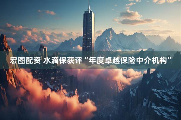 宏图配资 水滴保获评“年度卓越保险中介机构”