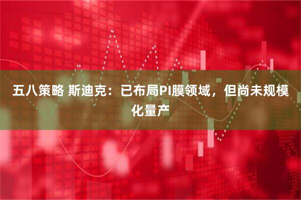 五八策略 斯迪克：已布局PI膜领域，但尚未规模化量产