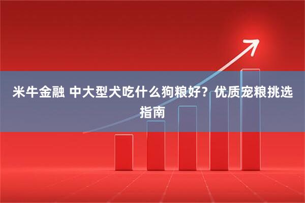 米牛金融 中大型犬吃什么狗粮好？优质宠粮挑选指南