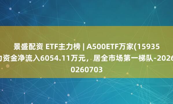 景盛配资 ETF主力榜 | A500ETF万家(159356)主力资金净流入6054.11万元，居全市场第一梯队-20260703